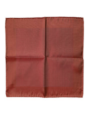 Dolce & Gabbana Orange Silk Square Men Foulard Scarf