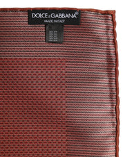 Orange Silk Square Men Foulard Scarf