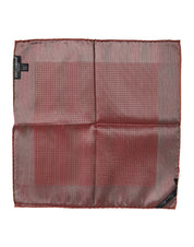 Orange Silk Square Men Foulard Scarf