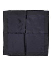 Dark Blue Silk Square Men Foulard Scarf