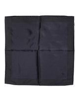 Dark Blue Silk Square Men Foulard Scarf