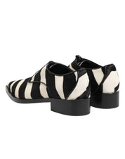 Dolce & Gabbana Black White Zebra Pony Fur Dress Shoes Dolce & Gabbana