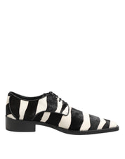 Dolce & Gabbana Black White Zebra Pony Fur Dress Shoes Dolce & Gabbana
