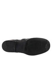 Black Leather Ankle Boots Slip On Shoes