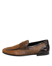 Brown Loafers Leather Slip On Men Dress Shoes