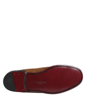 Brown Loafers Leather Slip On Men Dress Shoes