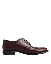 Dolce & Gabbana Brown Leather Lace Up Derby Dress Shoes Dolce & Gabbana