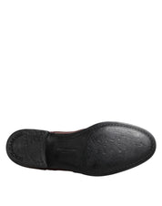 Dolce & Gabbana Brown Leather Lace Up Derby Dress Shoes Dolce & Gabbana