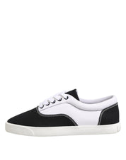 Black Cotton Canvas Lace Up Men Sneakers Shoes