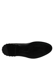 Black Leather Logo Ankle Boots Studded Shoes