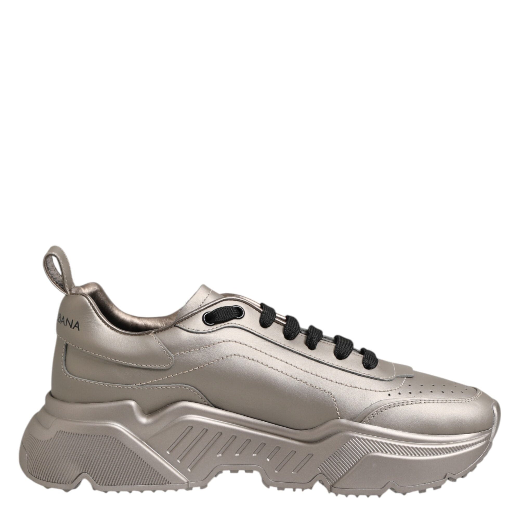Dolce & Gabbana Silver DAYMASTER Leather Men Sneakers Shoes Dolce & Gabbana