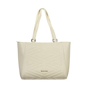 Beige Polyurethane Womens Bag