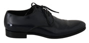 Blue Leather Dress Derby Formal Mens Shoes