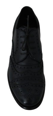 Dolce & Gabbana Dark Blue Leather Wingtip Oxford Dress Shoes Dolce & Gabbana