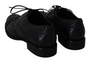 Blue Leather Wingtip Oxford Dress  Shoes