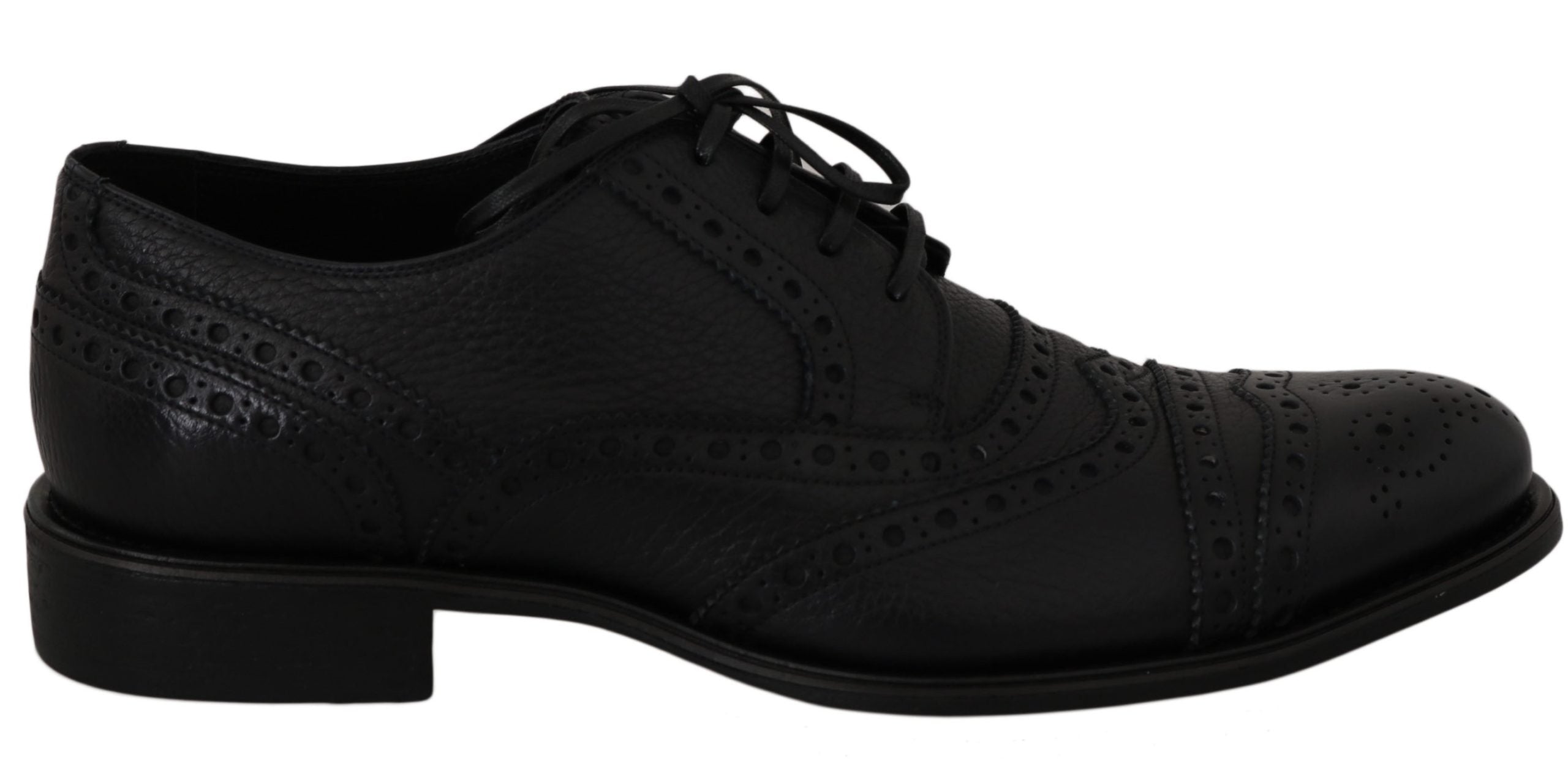 Dolce & Gabbana Blue Leather Wingtip Oxford Dress  Shoes Dolce & Gabbana