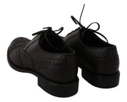Black Leather Wingtip Oxford Dress  Shoes