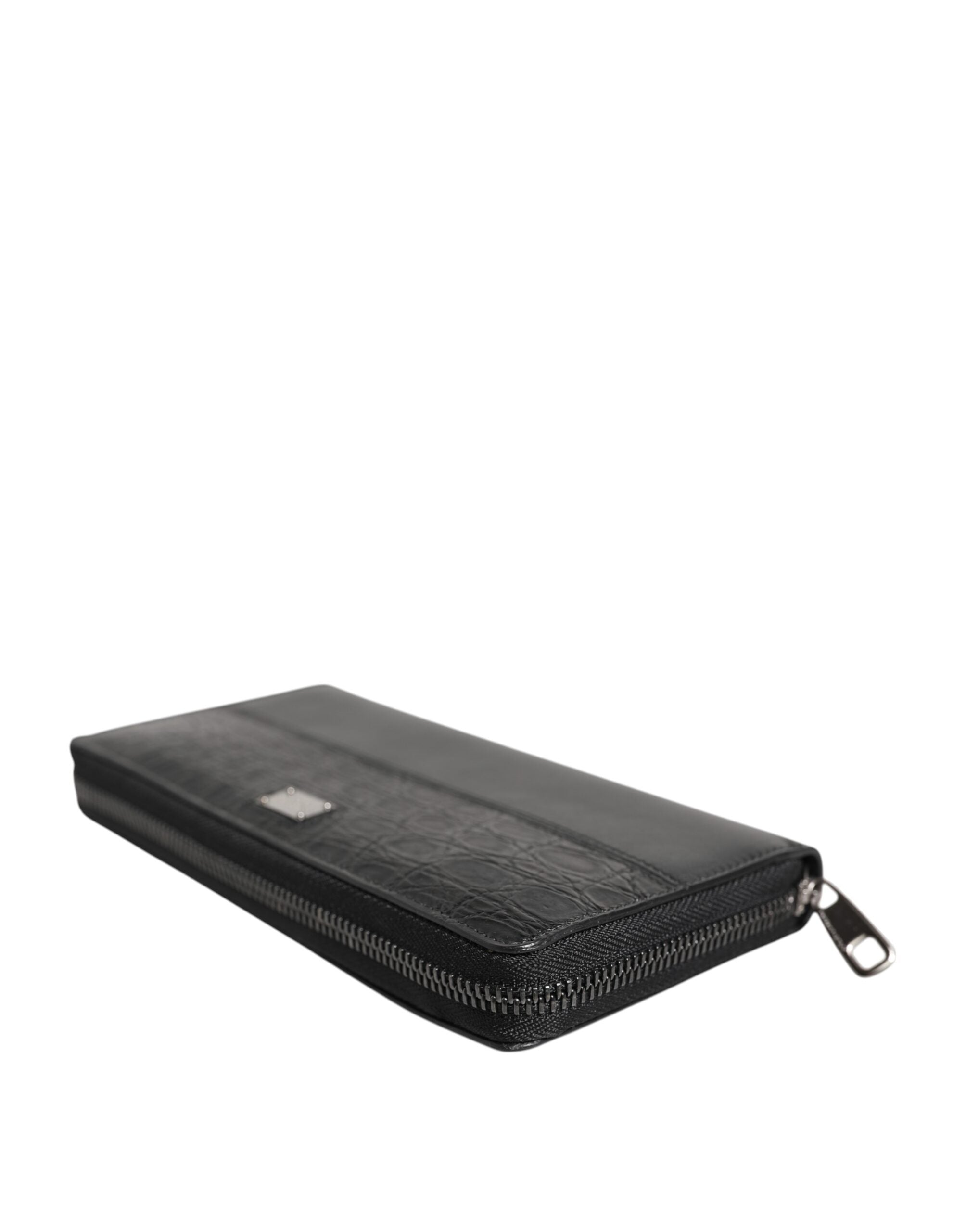 Dolce & Gabbana Black Leather Logo Plaque Zip Around Continental Wallet Dolce & Gabbana