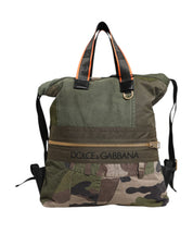 Military Green Patchwork Rucksack Backpack Bag