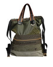 Military Green Patchwork Rucksack Backpack Bag