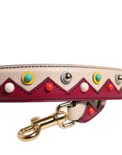 Beige Red Leather Handbag Accessory Shoulder Strap
