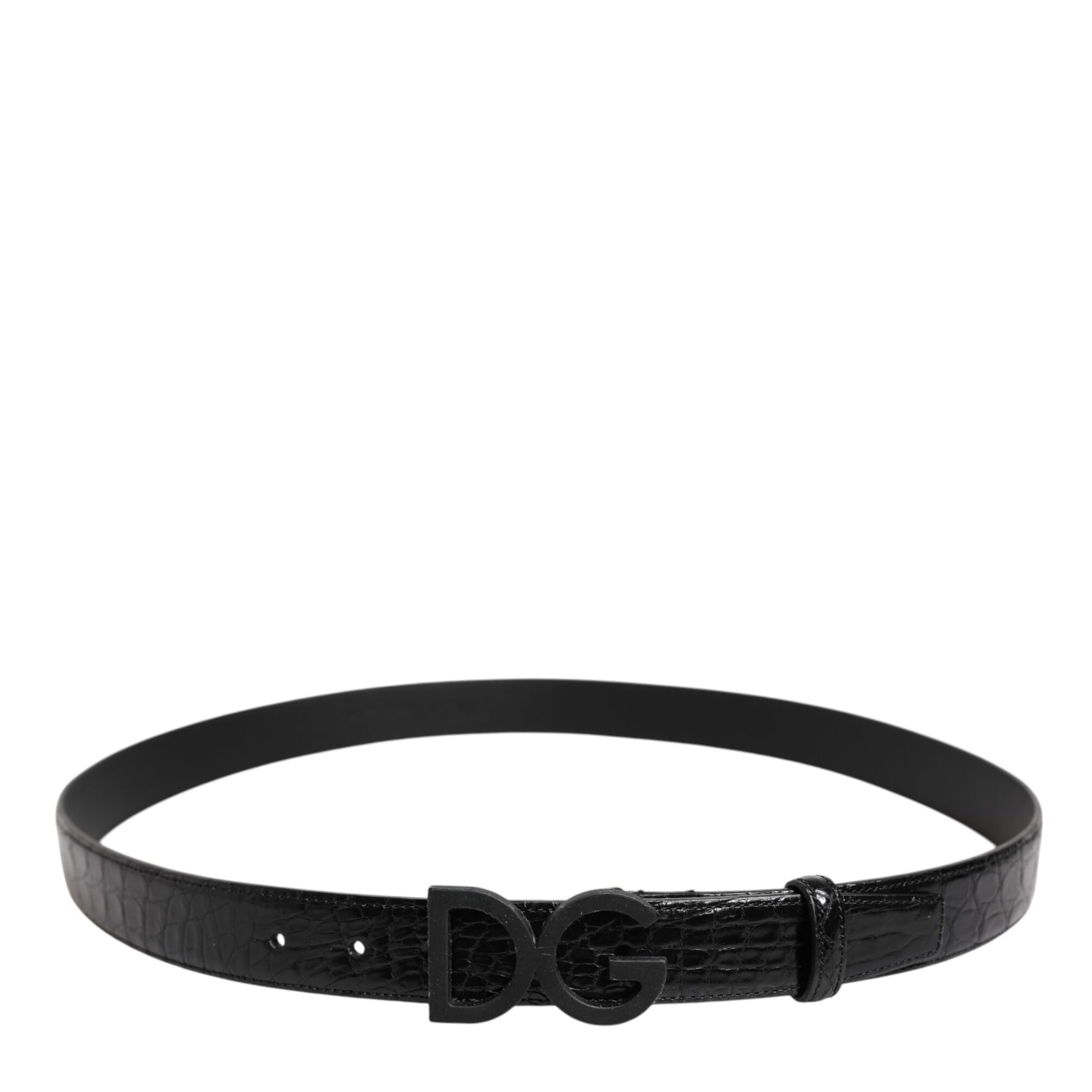 Dolce & Gabbana Black Leather Classic Metal DG Buckle Belt Dolce & Gabbana