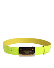 Dolce & Gabbana Yellow Green Classic Metal Logo Buckle Belt Dolce & Gabbana