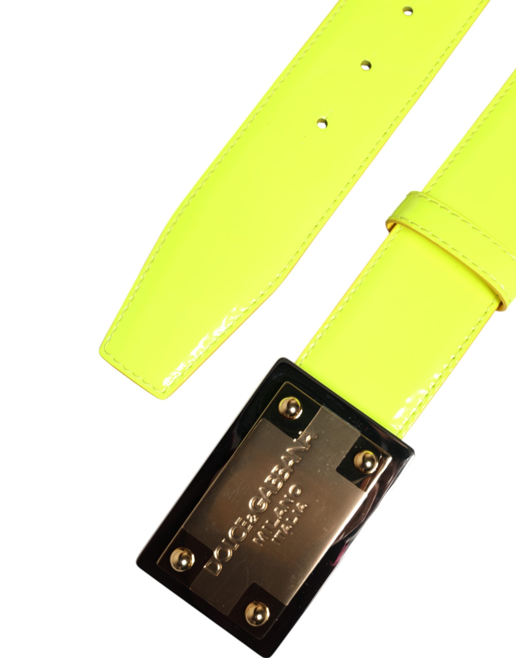 Dolce & Gabbana Yellow Green Classic Metal Logo Buckle Belt Dolce & Gabbana