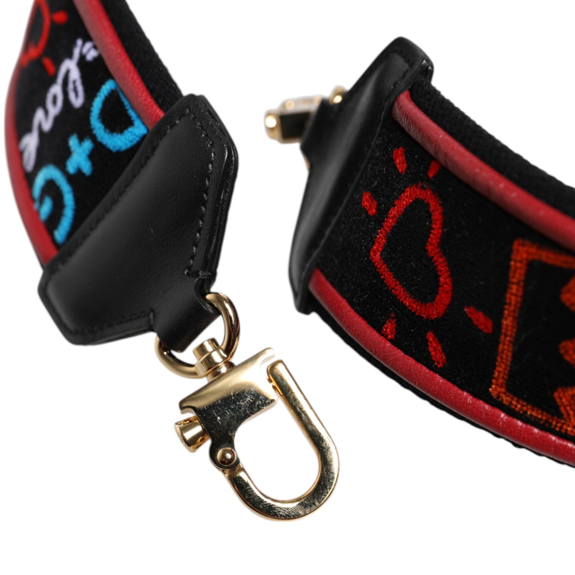 Dolce & Gabbana Black Cotton Printed Women Bag Accessory Shoulder Strap Dolce & Gabbana