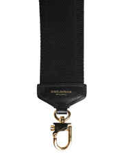 Black Cotton Printed Women Bag Accessory Shoulder Strap