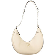 Beige Polyurethane Women Handbag