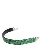 Dolce & Gabbana Black Green Exotic Leather Bag Shoulder Strap