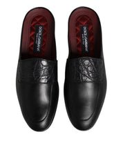 Black Calfskin Leather Slip On Loafers Shoes