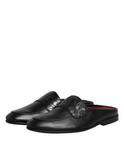 Black Calfskin Leather Slip On Loafers Shoes