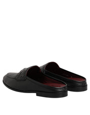 Black Calfskin Leather Slip On Loafers Shoes