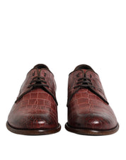 Burgundy Leather Lace Up Derby Dress Shoes