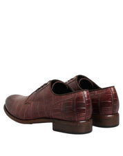 Burgundy Leather Lace Up Derby Dress Shoes