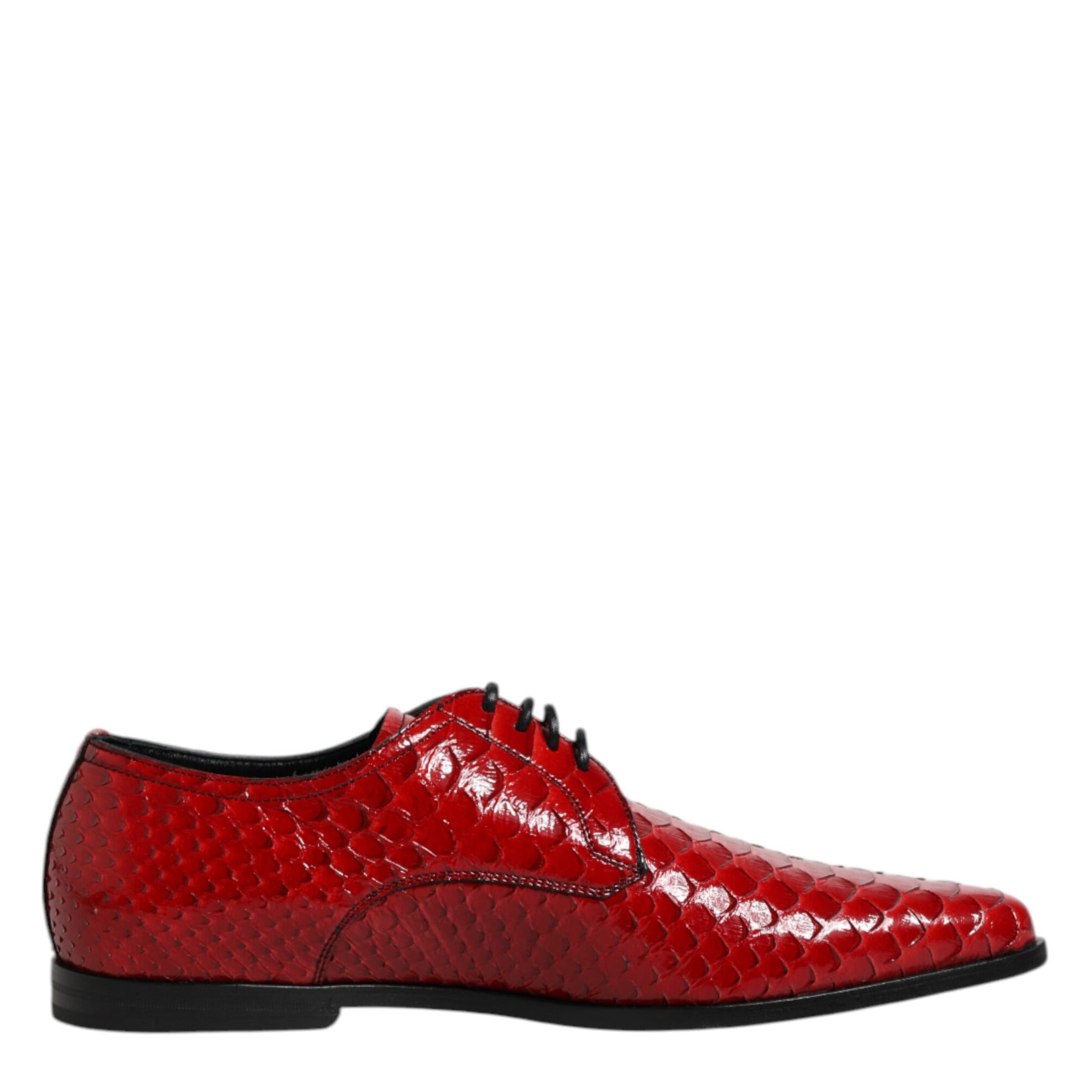 Dolce & Gabbana Red Exotic Leather Lace Up Dress Derby Shoes Dolce & Gabbana