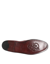 Dolce & Gabbana Burgundy Calfskin Leather Formal Slip On Shoes Dolce & Gabbana