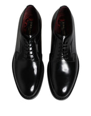 Dolce & Gabbana Black Calf Leather Lace Up Dress Derby Shoes Dolce & Gabbana