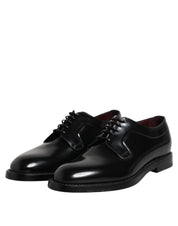 Dolce & Gabbana Black Calf Leather Lace Up Dress Derby Shoes Dolce & Gabbana