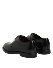 Dolce & Gabbana Black Calf Leather Lace Up Dress Derby Shoes Dolce & Gabbana