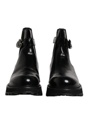 Black Belted DG Logo Men Chelsea Boots Shoes