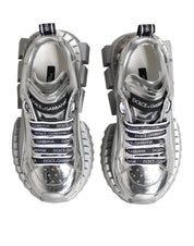 Silver Leather Super Queen Sneakers Shoes
