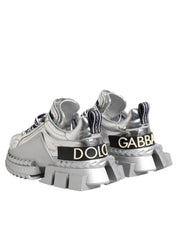 Silver Leather Super Queen Sneakers Shoes