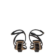 Fendi Multicolor Leather Flat Sandals