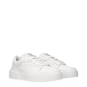 White Leather Low Top Sneakers