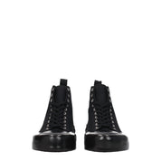 Black Fabric High Top Sneakers