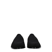 Black Velvet Slip-On Loafers