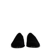 Black Velvet Slip-On Loafers